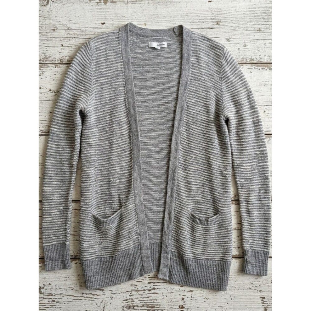 Sonoma Open Front Grey Cardigan with Pockets Women's Size Small
